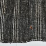 Contemporary Black & Gray Vintage Kilim Rug, 202x244Cm