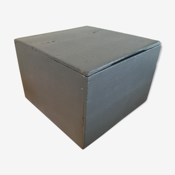 Old grey blue patinated wooden box