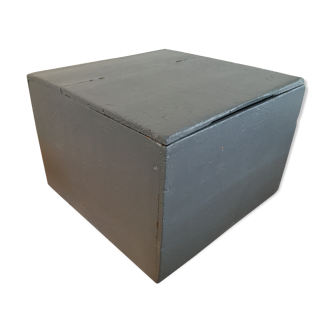 Old grey blue patinated wooden box