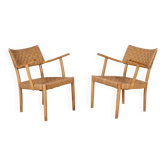 Paire de fauteuils lounge Karl Schrøder Modèle 1570, Fritz Hansen, années 1930