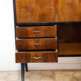 Bahut secretary wood laqué 70s