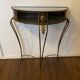 Vintage Regency Black and Gold Metal Console Hall Table, 1960s