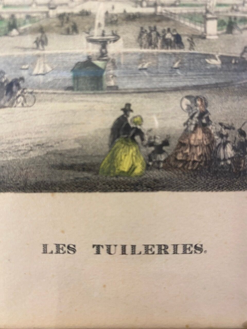 Gravure en couleur, Les Tuileries, Paris