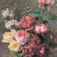 Huile sur toile ancienne Bouquet de roses