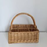 Vintage wicker bottle basket