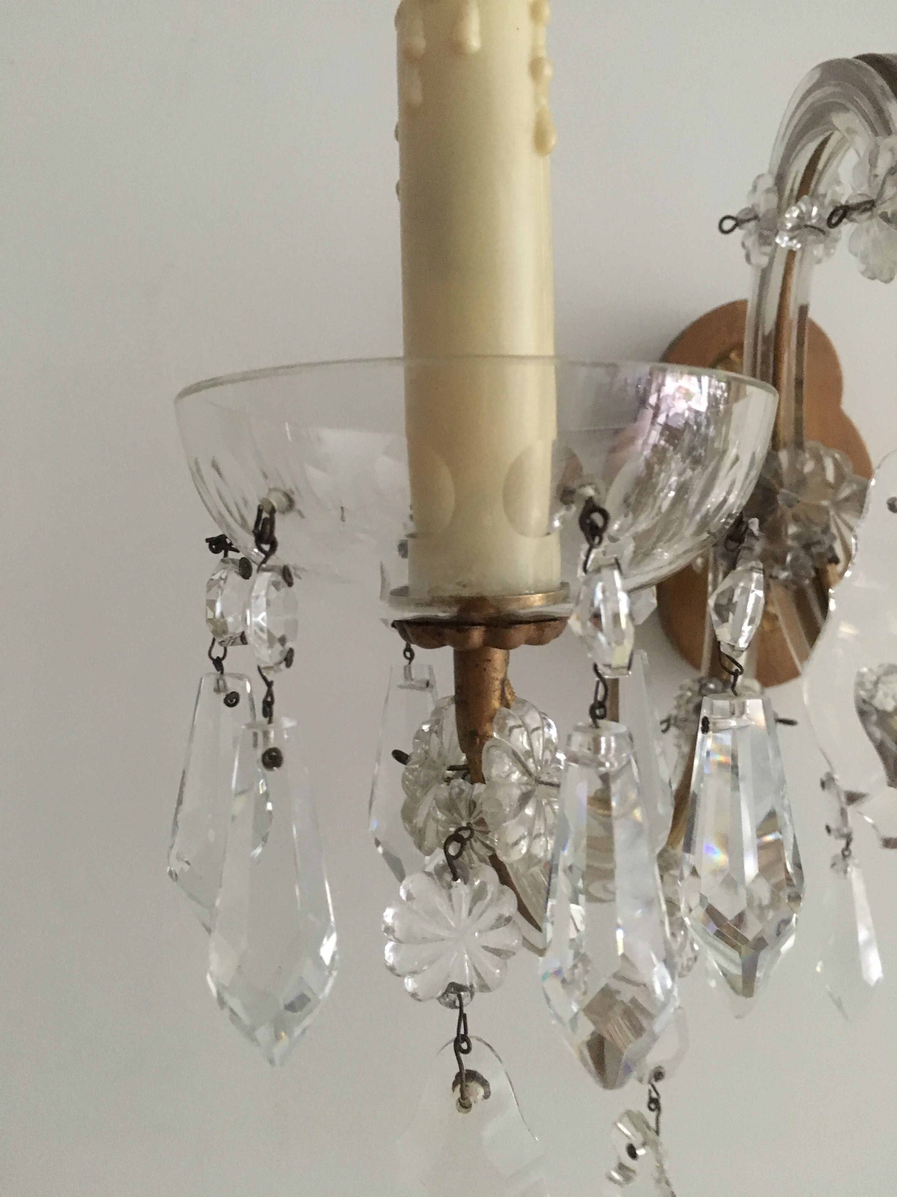 Two-arm crystal light wall light