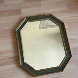 Gold and green wood frame mirror