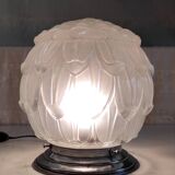 Plafonnier, lampe à poser de style Art déco en verre et aluminium, milieu XXème