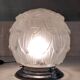 Art Deco style ceiling or table lamp in glass and aluminum - mid-20th century