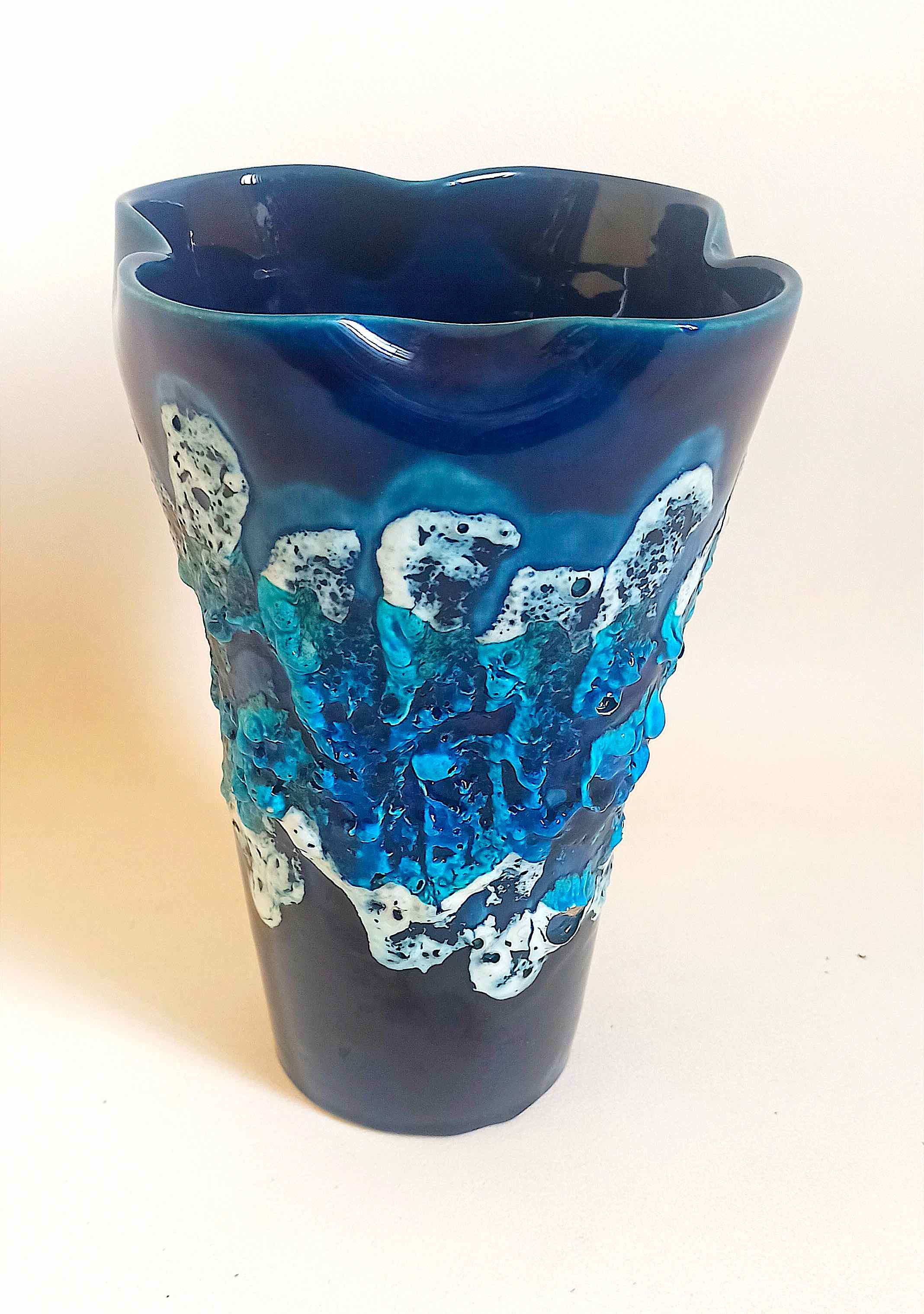 Vase Fat Lava Vallauris Ecume des Mers Height 25,5 cm