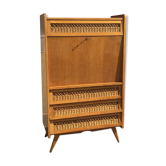 Secretary wood and rattan 1960