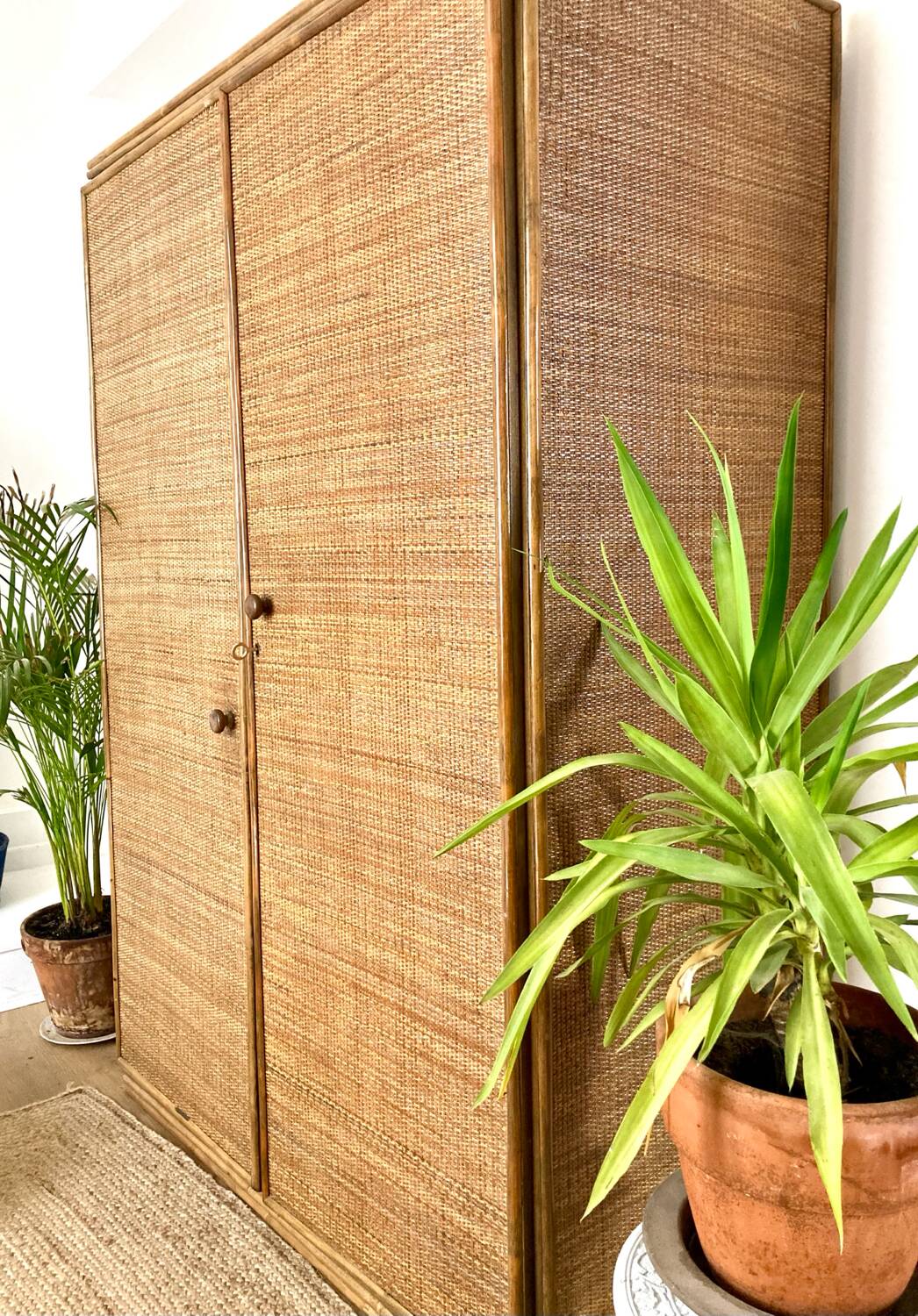 Cane and bamboo wardrobe