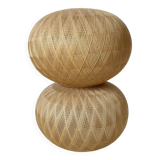 Pair of Scandinavian ball pendant lights