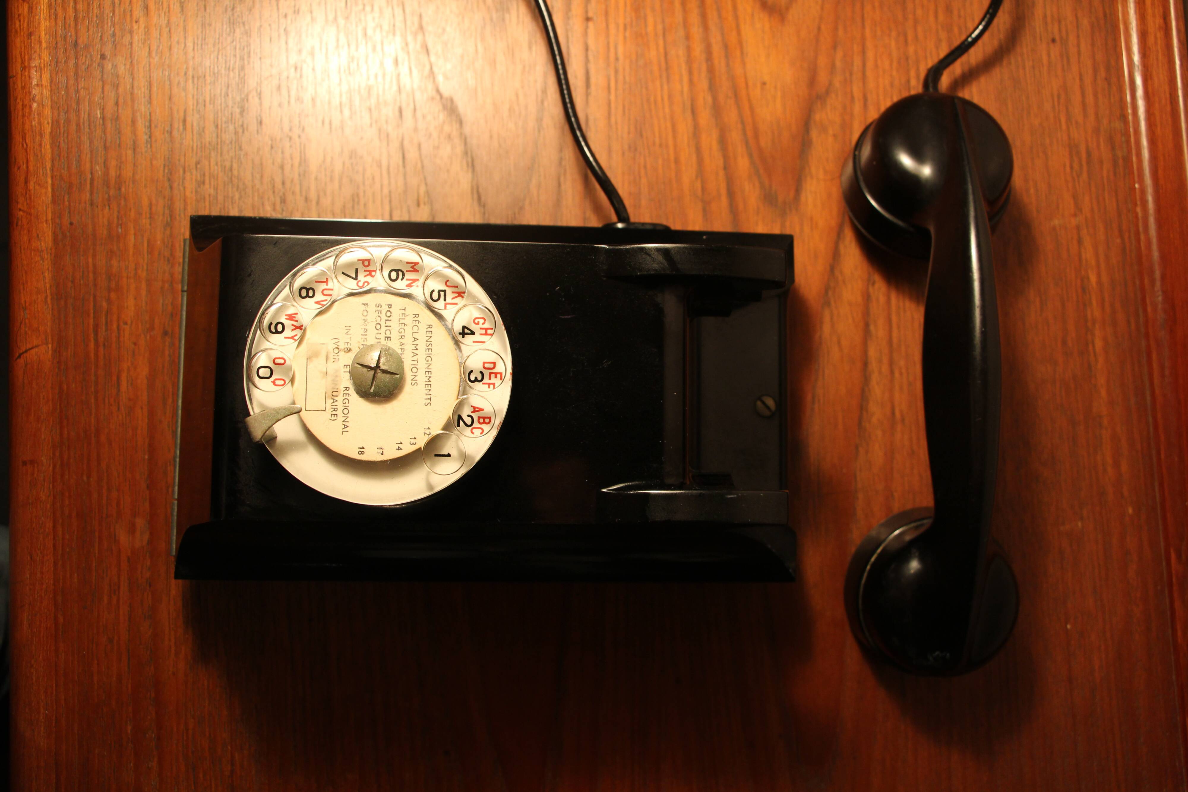 Ericsson Bakelite Black Wall Dial Phone