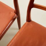Niels Otto Moller Set of 8 Model 79 Dining Chairs in Rosewood and Leather for JL Mollers 1966