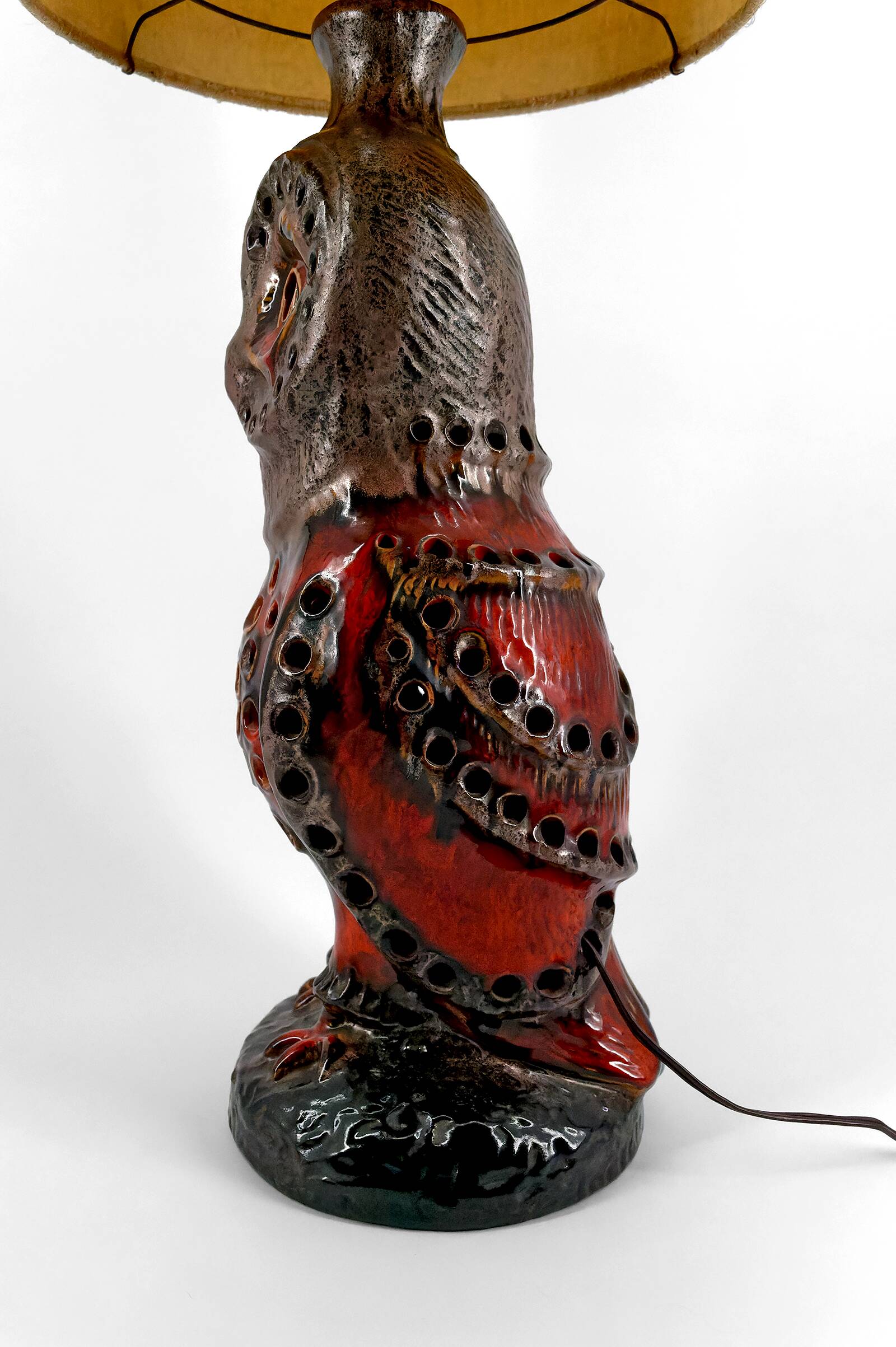 Important ceramic lamp / floor lamp, Owl, by Walter Gerhards