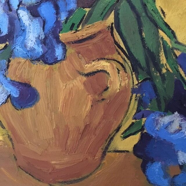 Oil on canvas Bouquet of iris