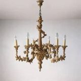 Giltwood five-arm chandelier, Central Europe, early 20th century