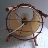 Lampe rotin Louis Sognot design 50's 60's