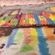 Mixed media canvas painting New York by B Morisson