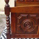 Wooden bed, geometric patterns, 140/190 cm