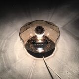Smoked glass wall lamp or flush light by Hillebrand