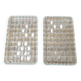 Set of 2 small molded glass presentation dishes