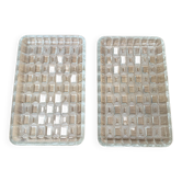 Set de 2 petits plats de présentation en verre moulé