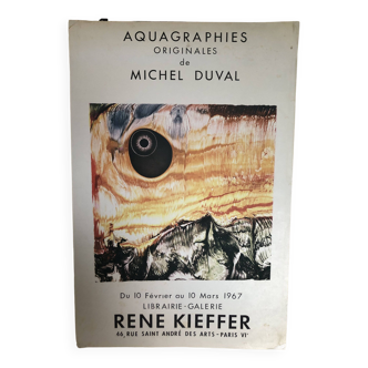 Poster Aquagraphies Michel Duval Galerie Kieffer Paris 1967