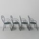 Ensemble de 4 chaises de jardin vintage en acier