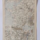 Old engraving • Map of France from La Défense • Original and vintage poster from 1909