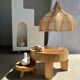 Rattan pendant lamp in the shape of a flower