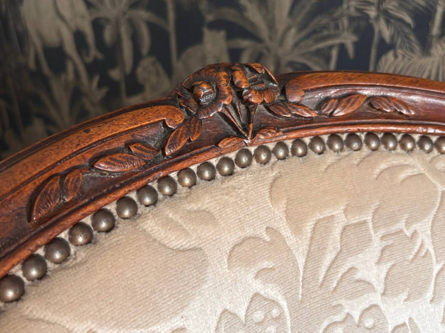 Pair of Louis XV armchairs stamped Nogaret in Lyon, 18th century