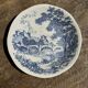 Small deep Gien earthenware plate with blue landscape motif D21.5