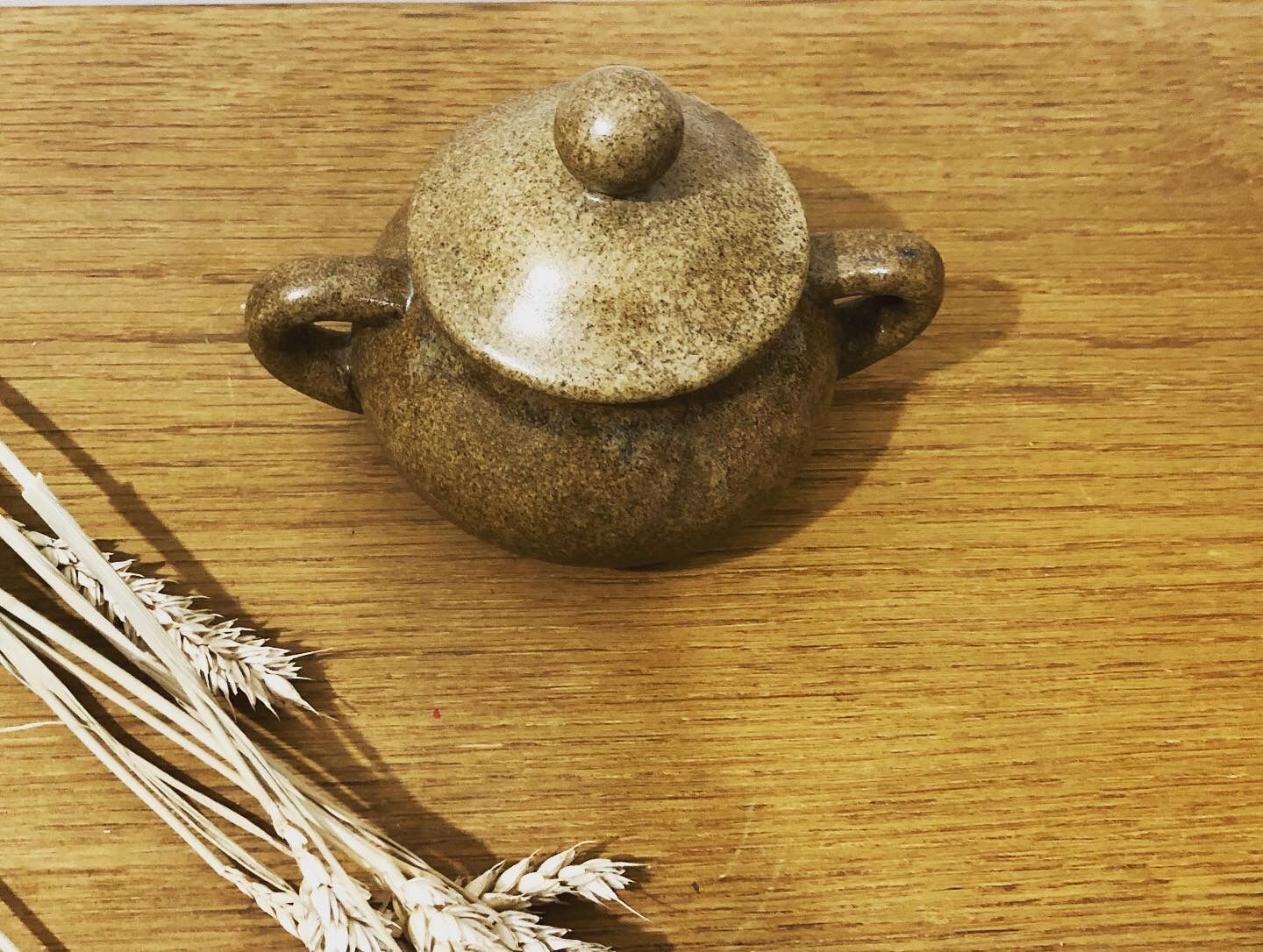 Stoneware sugar bowl