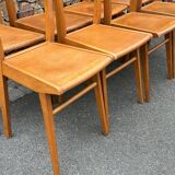 Set of 8 vintage 1960s bistro chairs