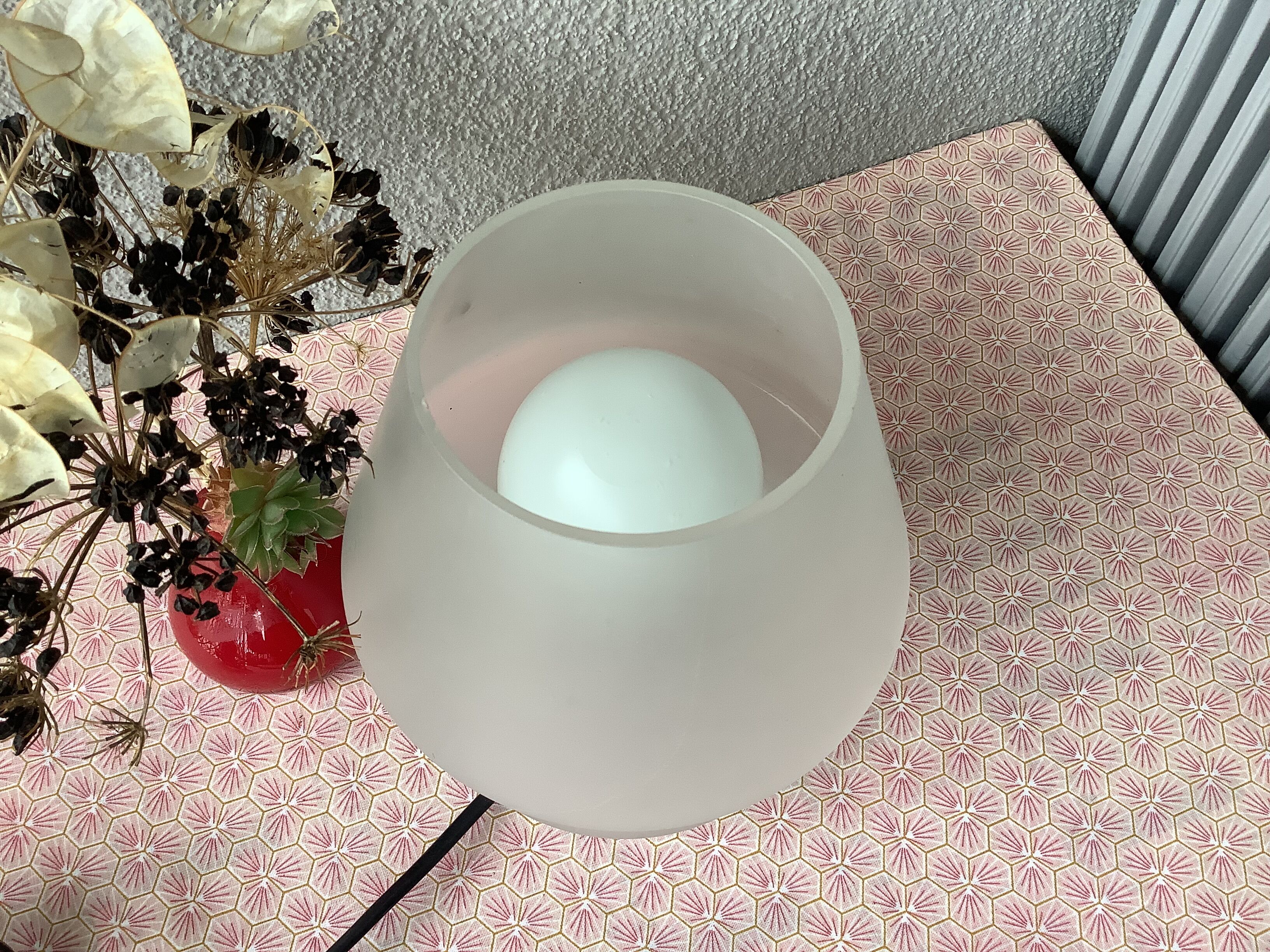 Lampe champignon en verre
