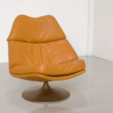 "F510" armchair in cognac leather by Geoffrey Harcourt for Artifort, 1960s