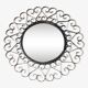 Chaty Vallauris round black metal mirror, 1960s