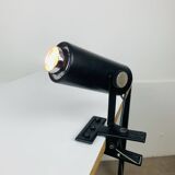 Vintage black metal clamp spotlight