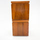 Set of walnut veneer side or night tables with brass detail, Italy 1950s