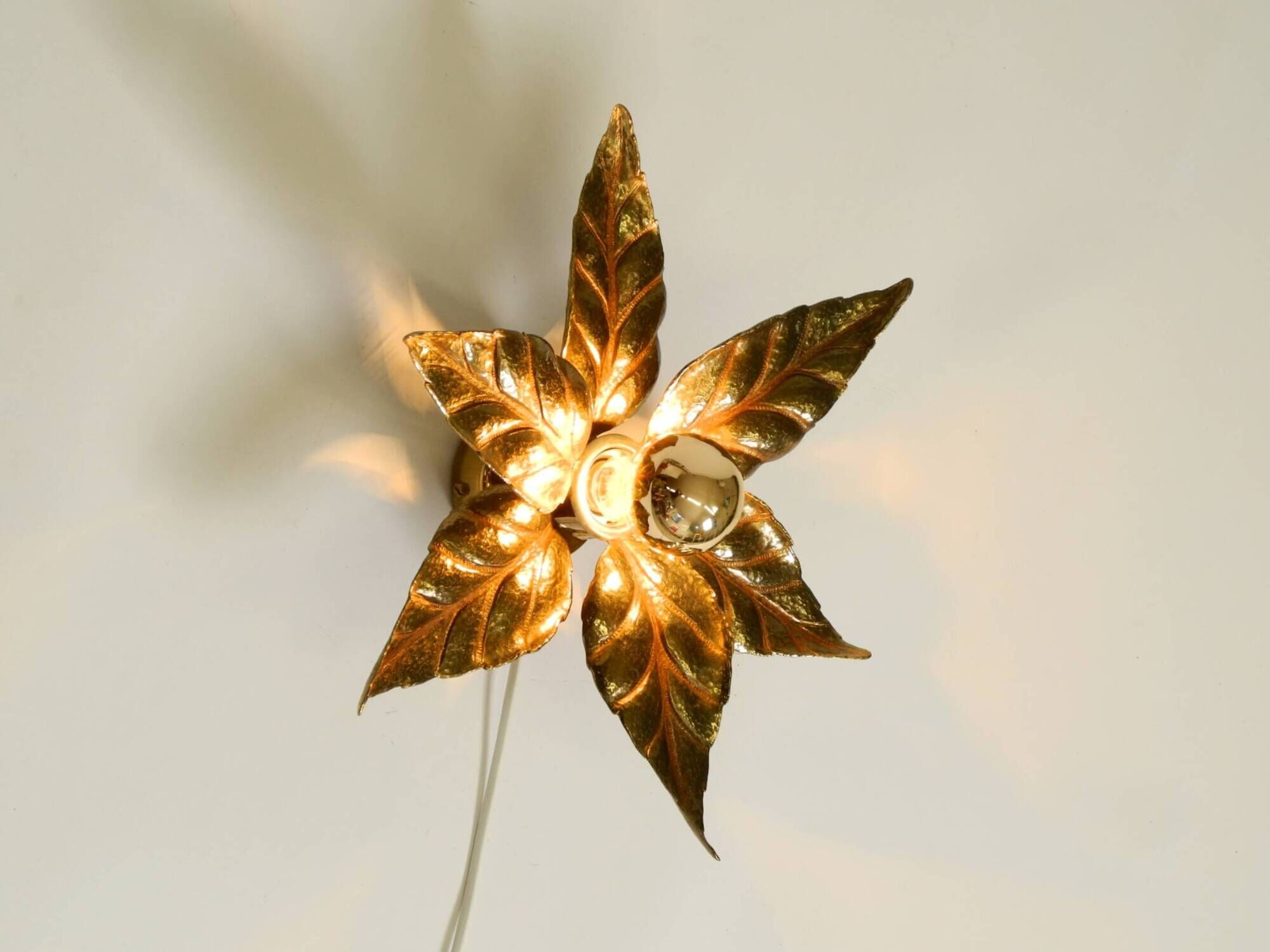 Beautiful brass ceiling or wall lamp from the 1970s by Willy Daro