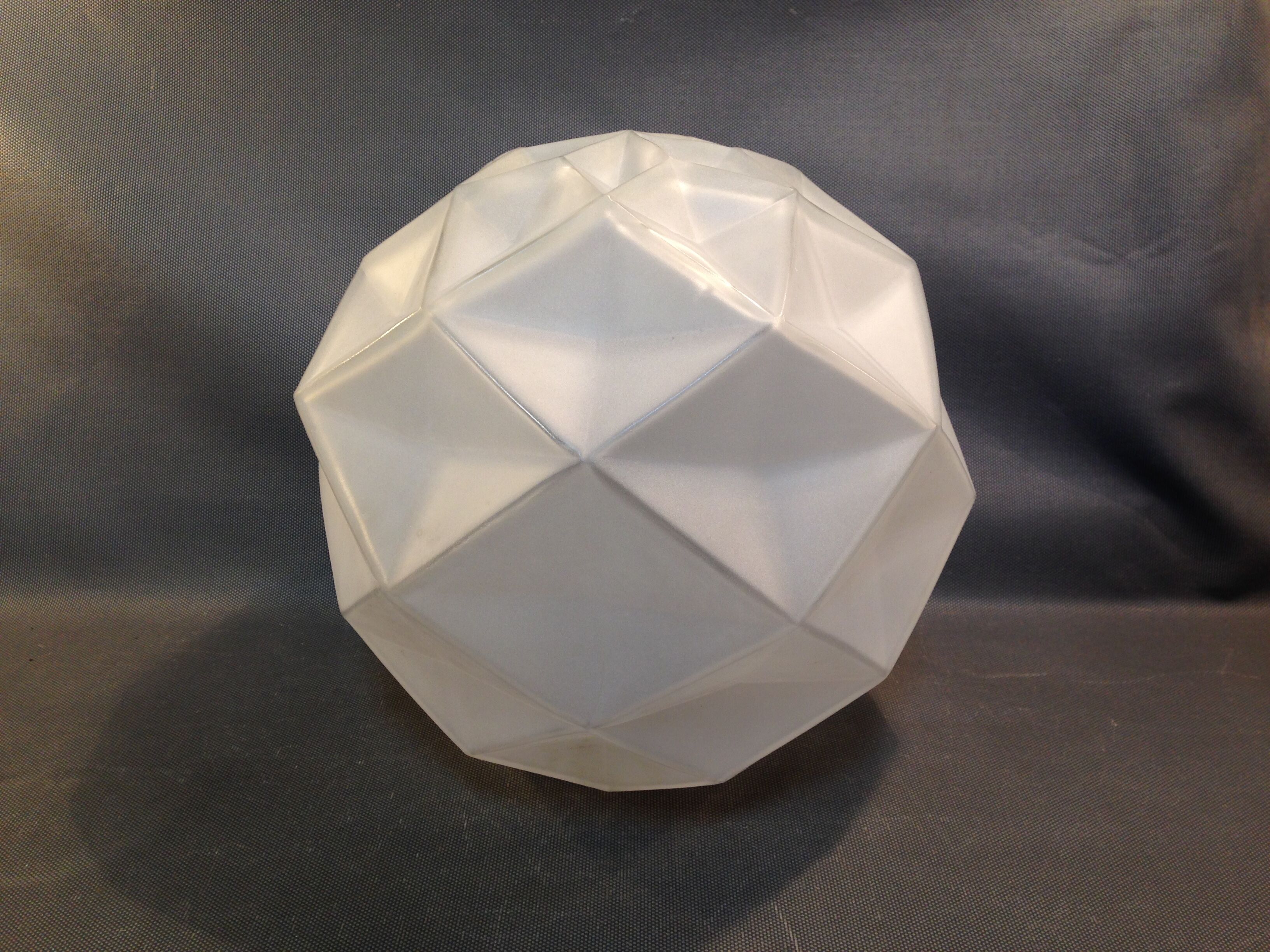 Old art Deco glass ball hanging lamp frosted diameter 28cm