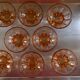 Lot of 8 vintage pink moulded glass cups, 40-50s