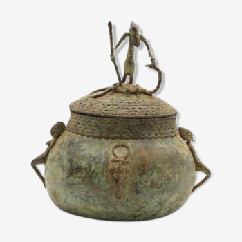 Pot en bronze à onguents magiques en bronze - Dogon - Mali