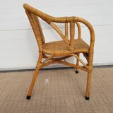 Old chair in Osier and Bamboo 60s
