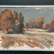 Original Swedish Oil on Canvas – “Red Autumn” by Knut Måsö (1926–2016) – Signed – Vintage & Framed – 57 × 44 cm (22.4" × 17.3")