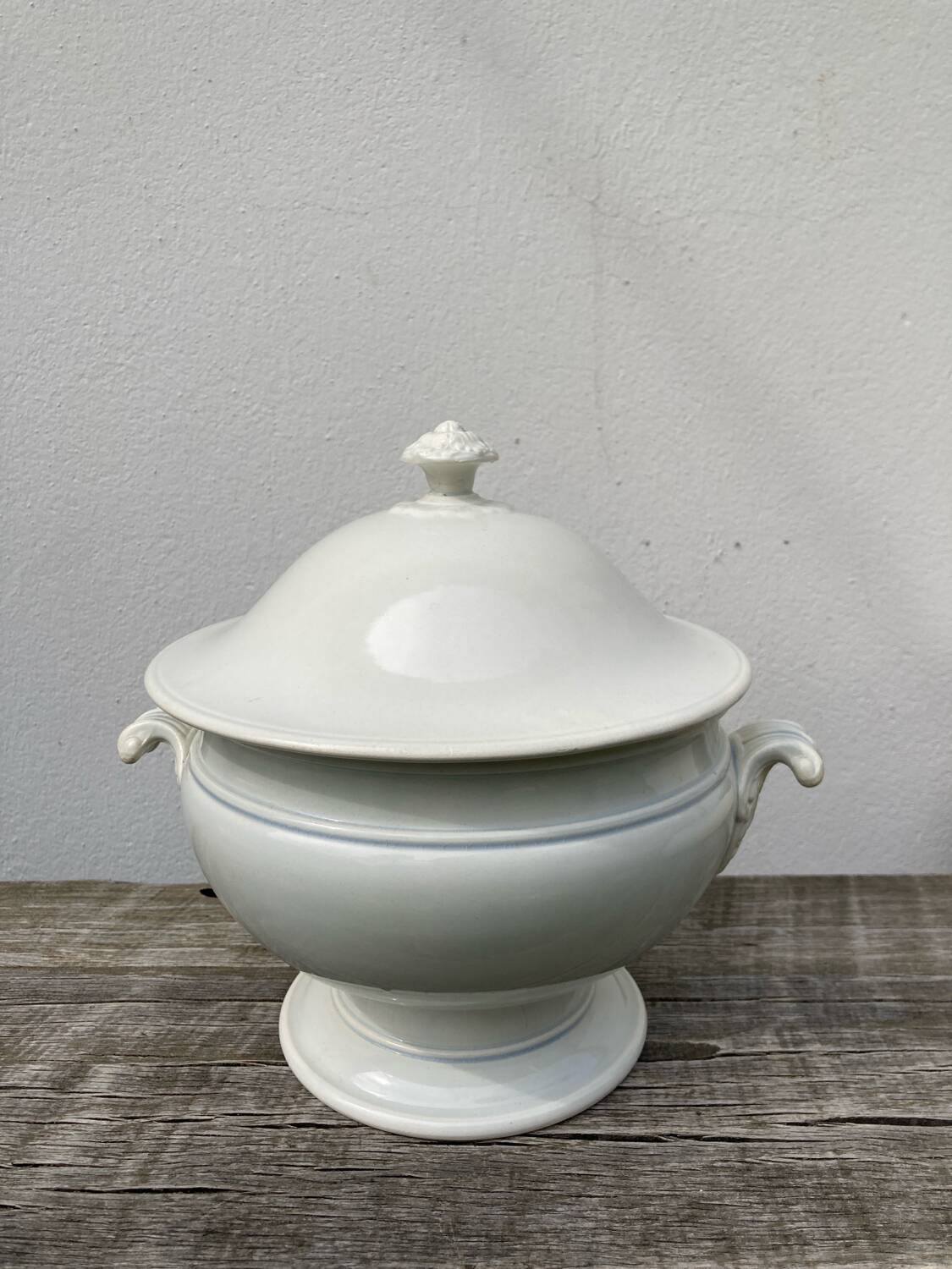 Plain white Creil soup tureen