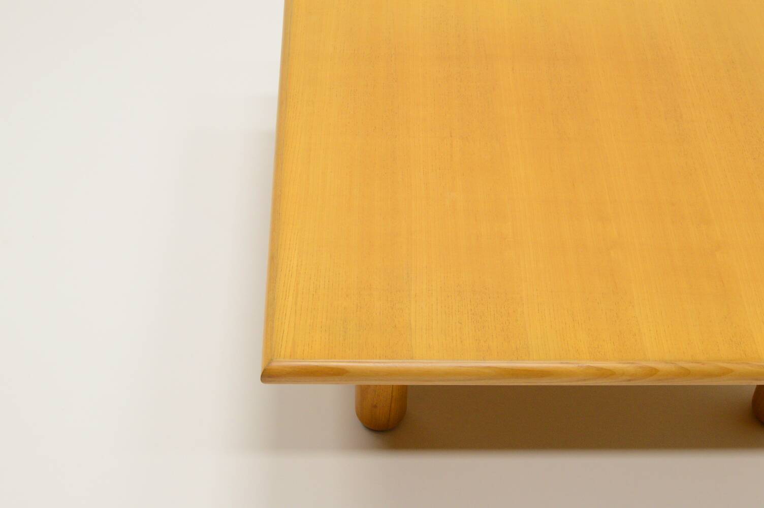 Square minimalist Ash wood coffee table, 1980s europe.
