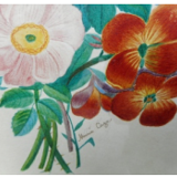 Pair of gouaches "flower bouquets"